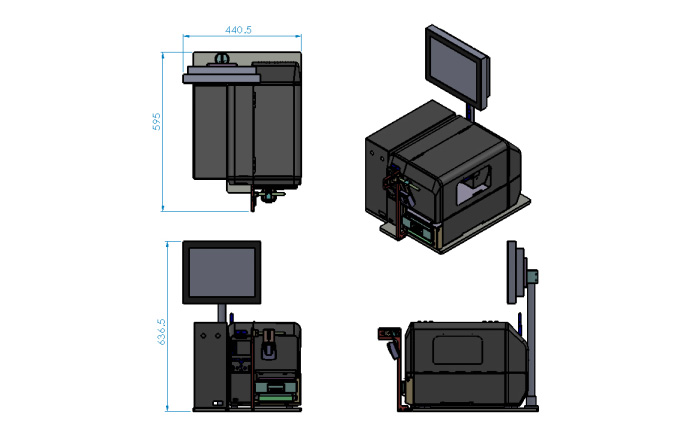 在線打印掃描設備總體尺寸